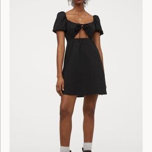 Black Puff Sleeve Mini Dress (Never Worn)